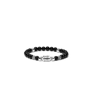 Bracelet à perles Silver Lockit, argent et cordon en polyester noir -  Catégories de luxe, Joaillerie Q05729