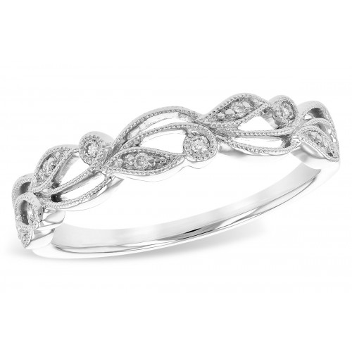 14kt white gold band with diamonds